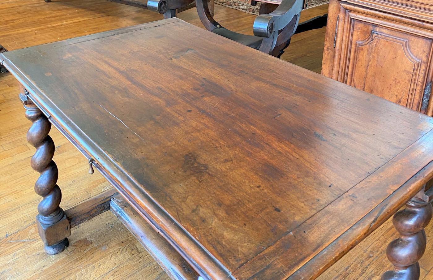 Carved French walnut Writing Table, circa 1800 For Sale
