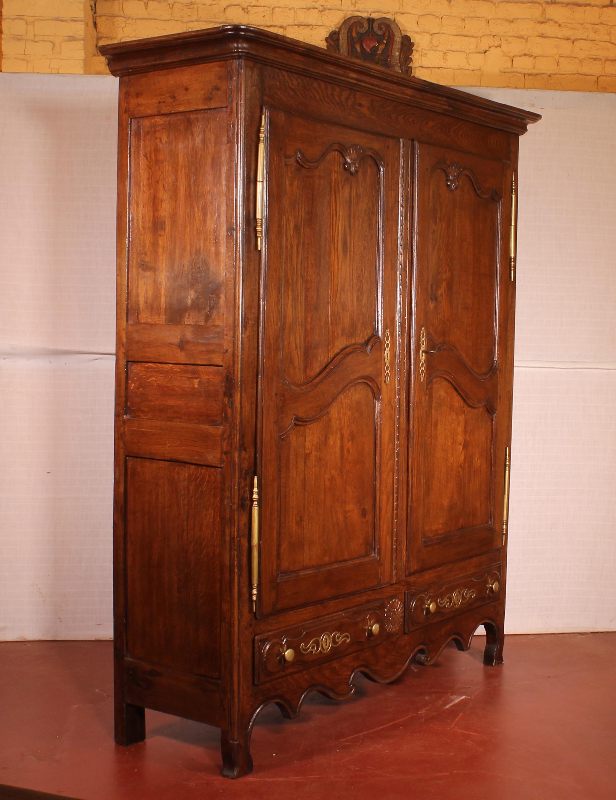 18th Century and Earlier French Wardrobe 18th Century in Oak