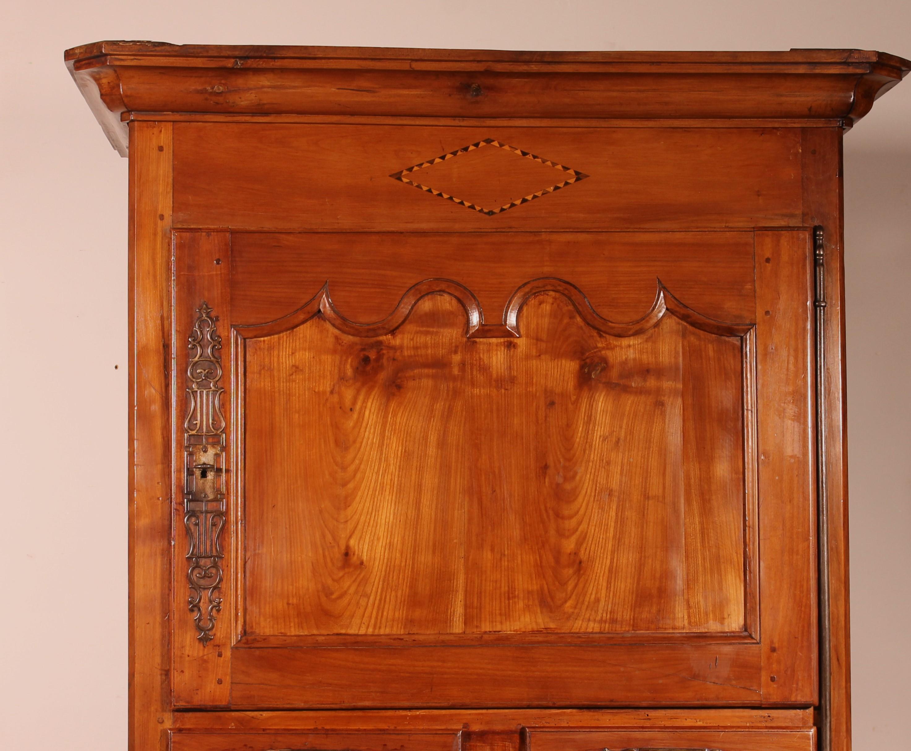 Louis XV French Wardrobe In Cherry Wood - 18th Century For Sale