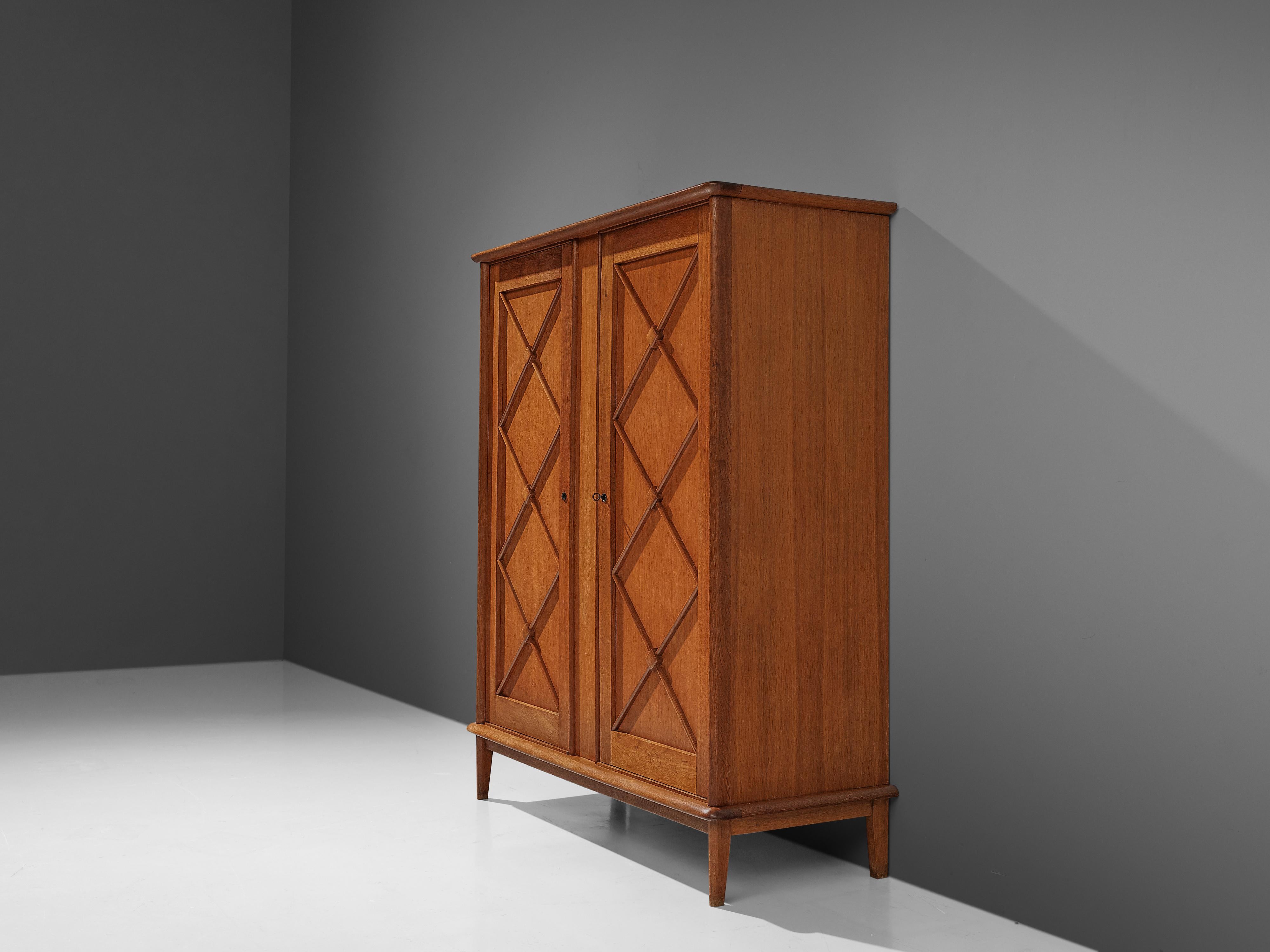 French Wardrobe in Oak with Graphical Decoration 8