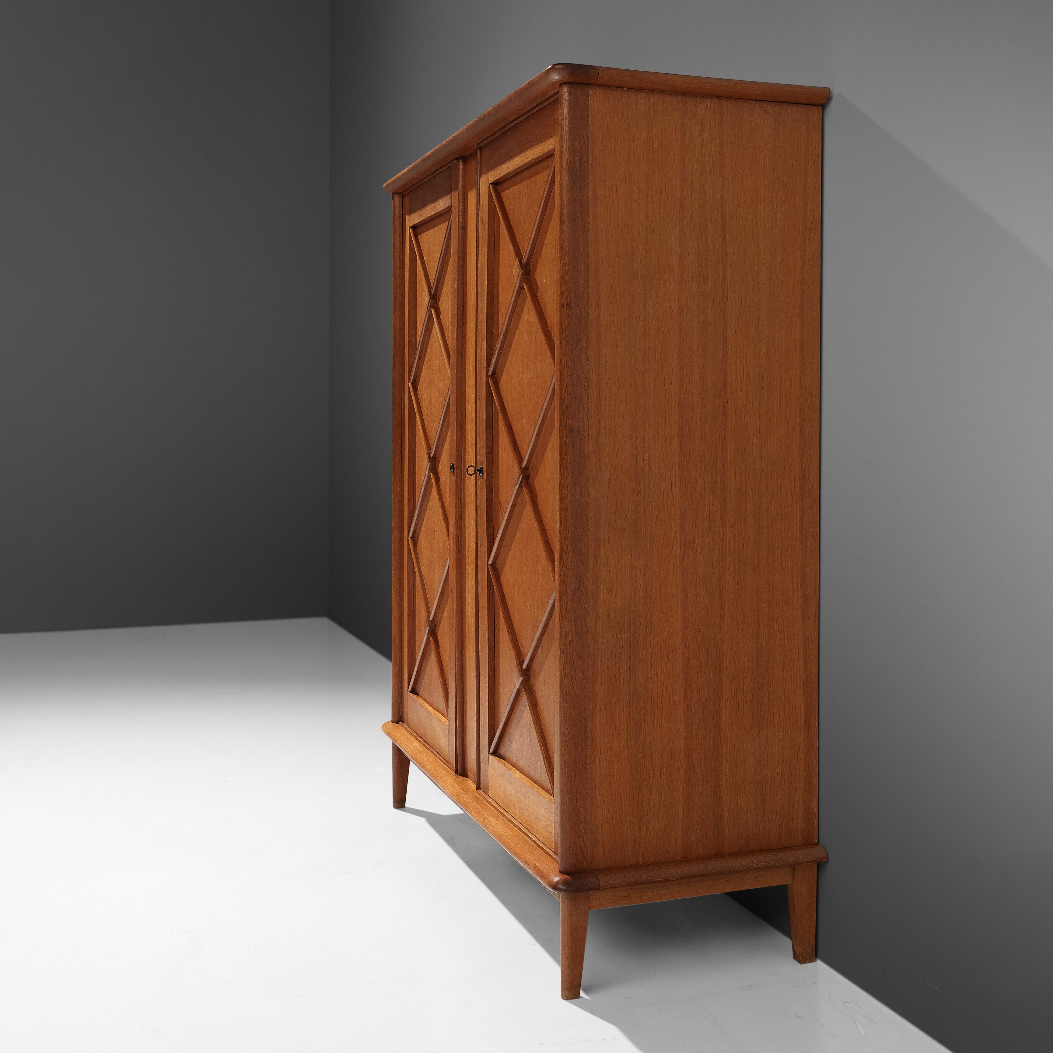 French Wardrobe in Oak with Graphical Decoration 10