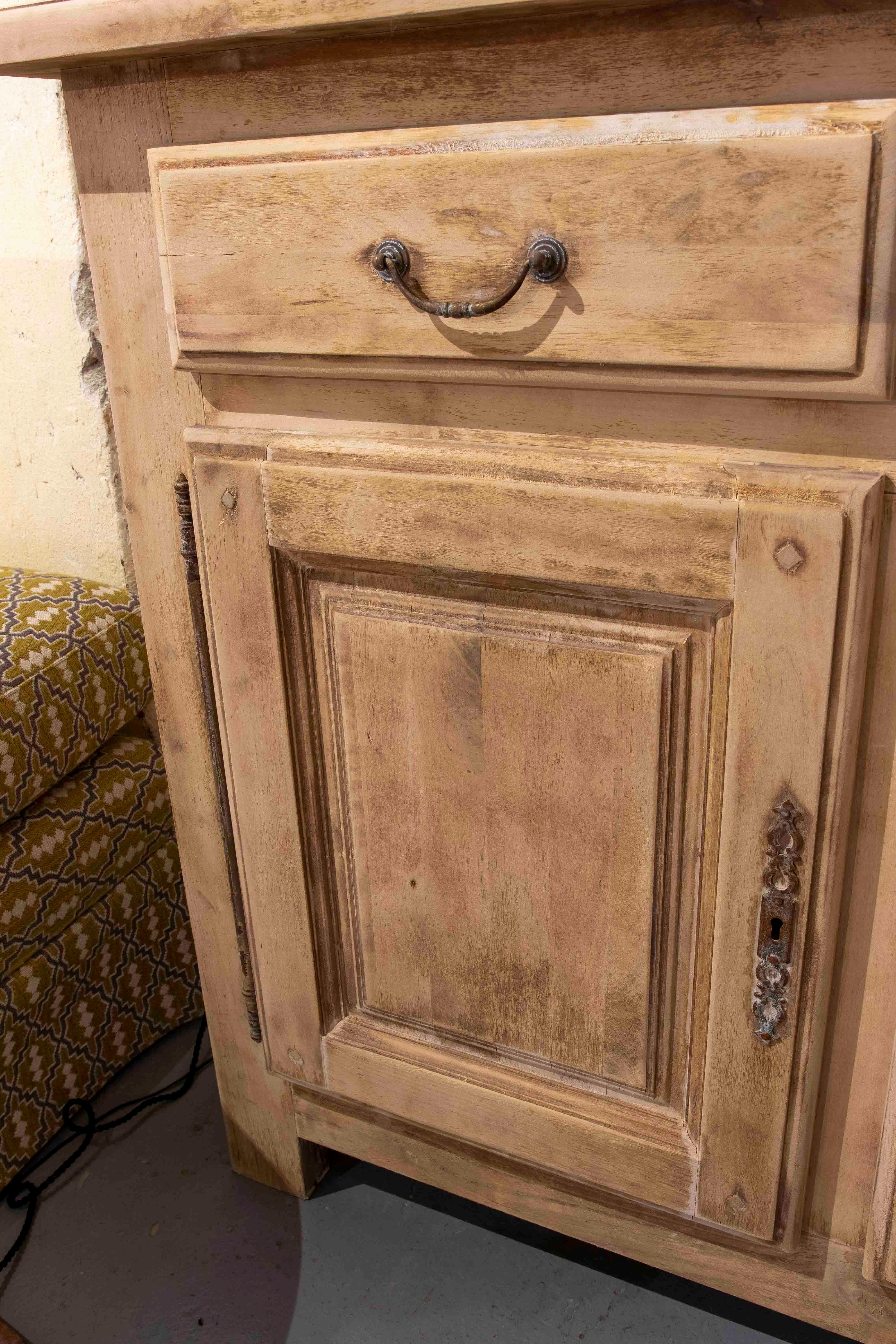 French Washed Wood Sideboard with Drawers and Doors 4