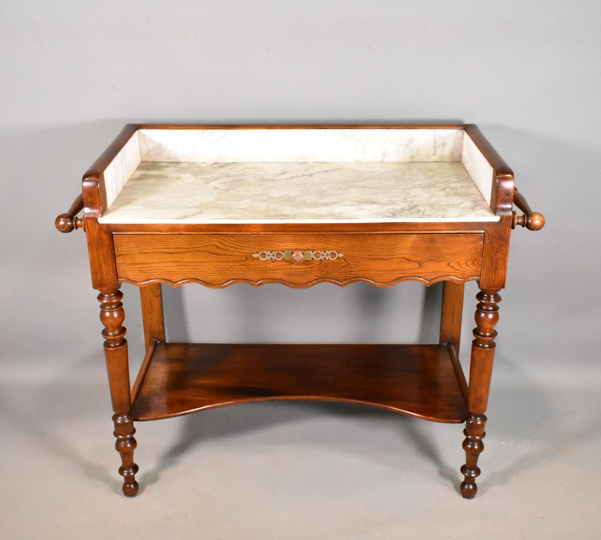 Metal French Washstand in Chestnut Louis Philippe Style