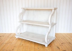 French Waterfall Shelving Unit Bookcase Display Media Stand 20C Regency Console