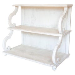 French Waterfall Shelving Unit Bookcase Display Media Stand 20C Regency Console
