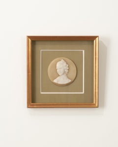 French Wax Bust in Gold Gilt Frame