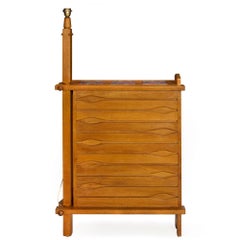 French Waxed Oak Swinging Bar Serving Cabinet by Guillerme et Chambron