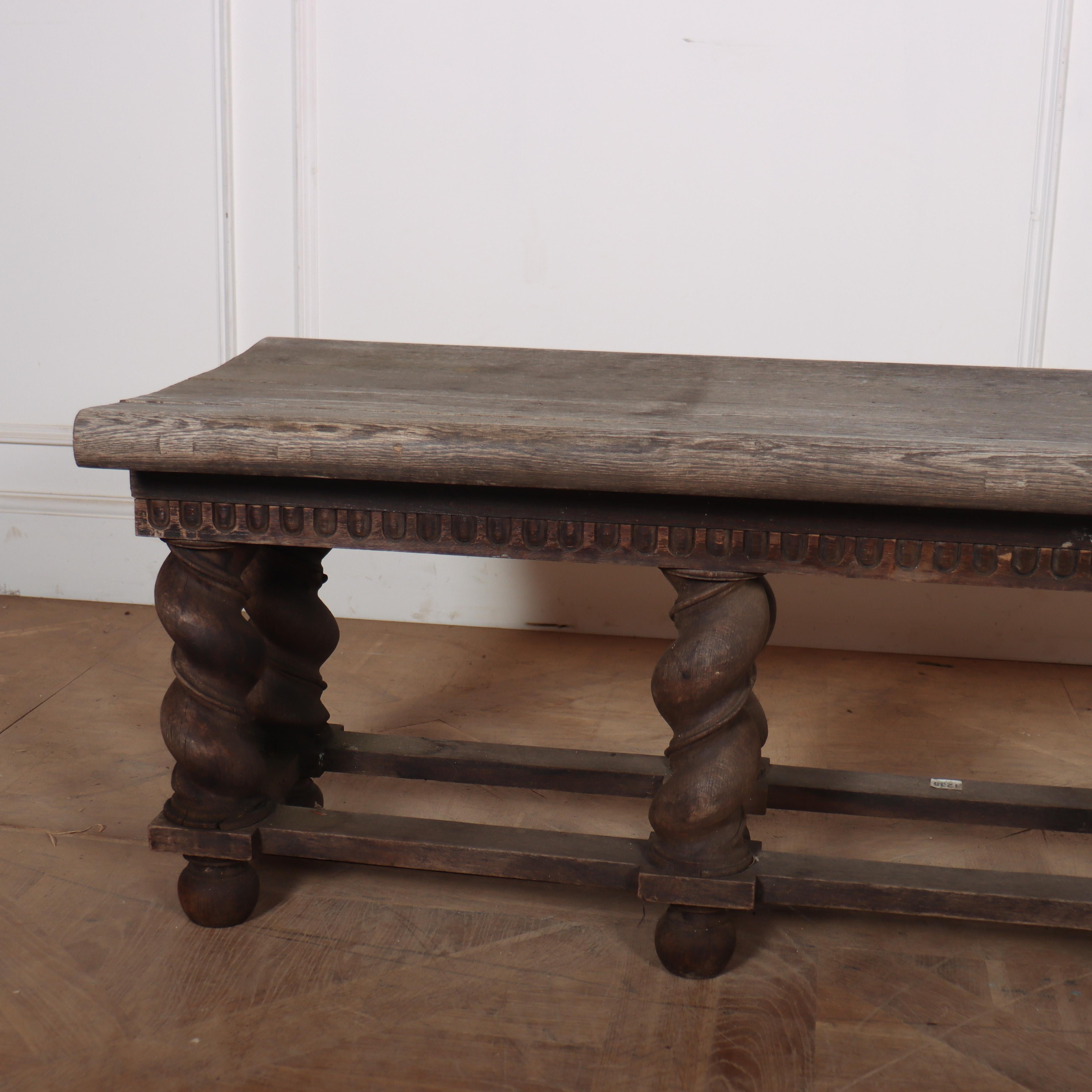 French Weathered Oak Stool In Good Condition In Leamington Spa, Warwickshire