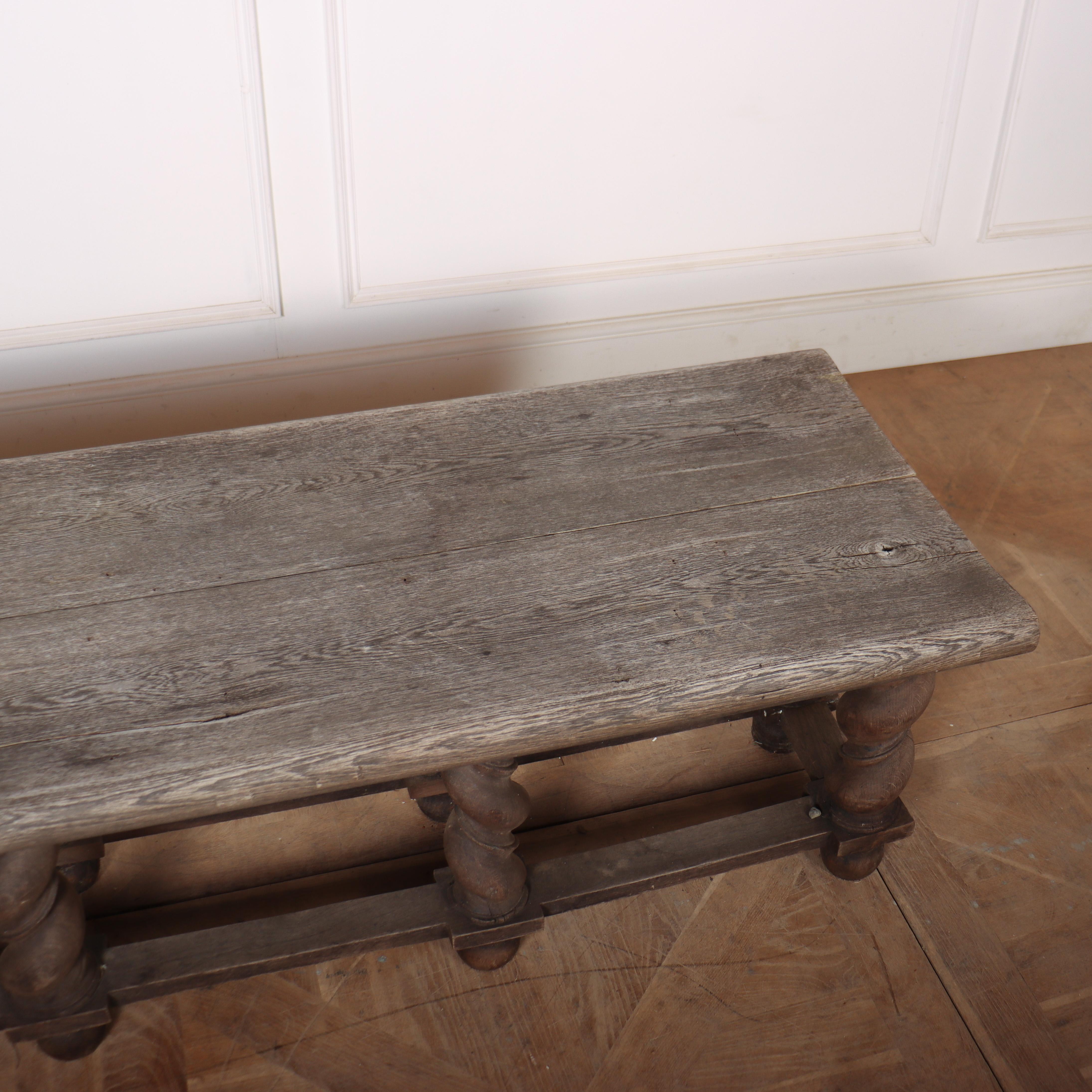 French Weathered Oak Stool 3