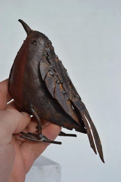 French Welded Metal Robin Sculpture, 1950s