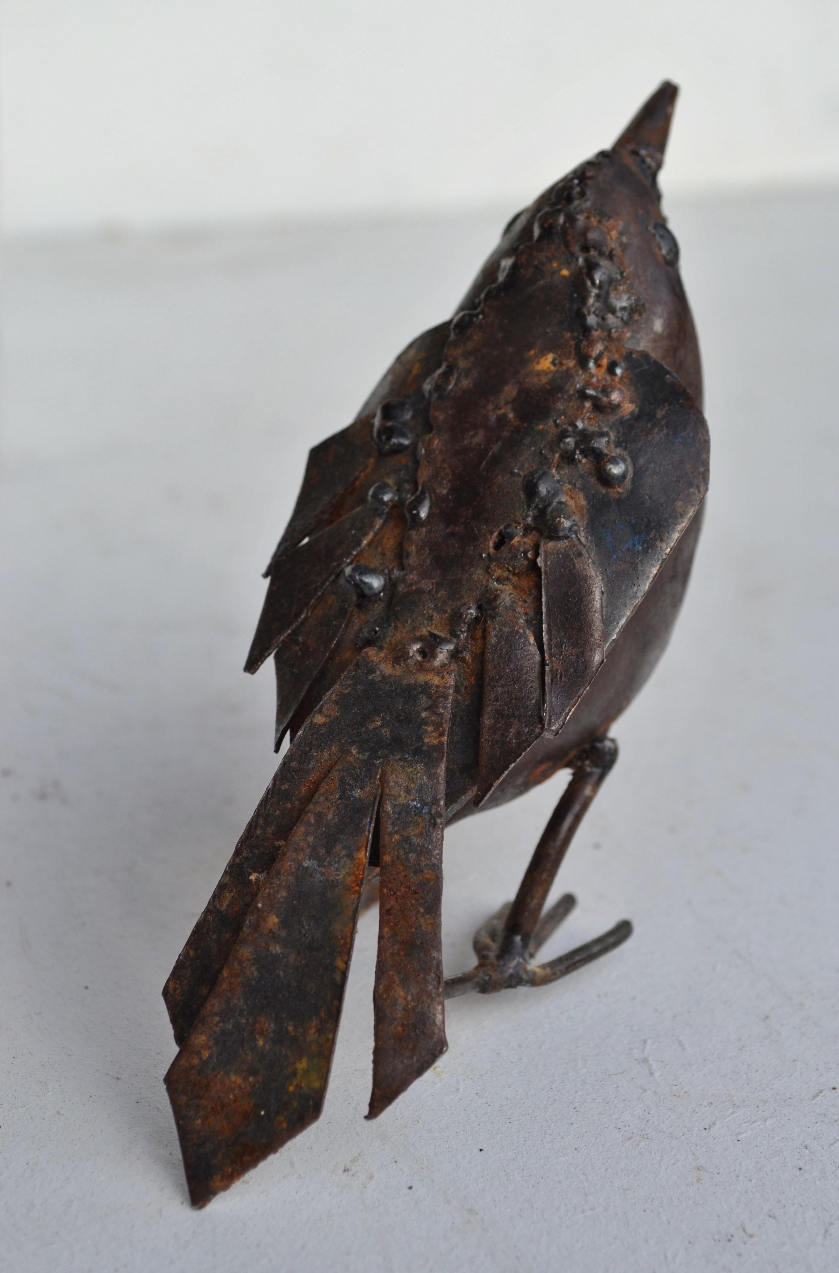 Metà XX secolo Scultura Robin in metallo saldato francese, anni '50 in vendita