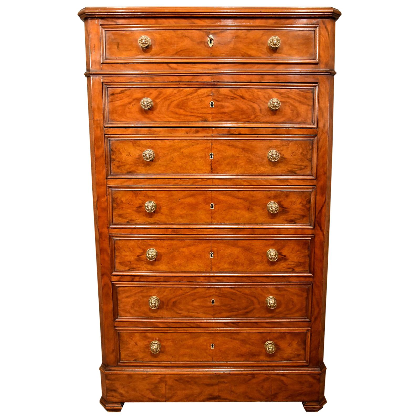 French Wellington Chest of Drawers For Sale