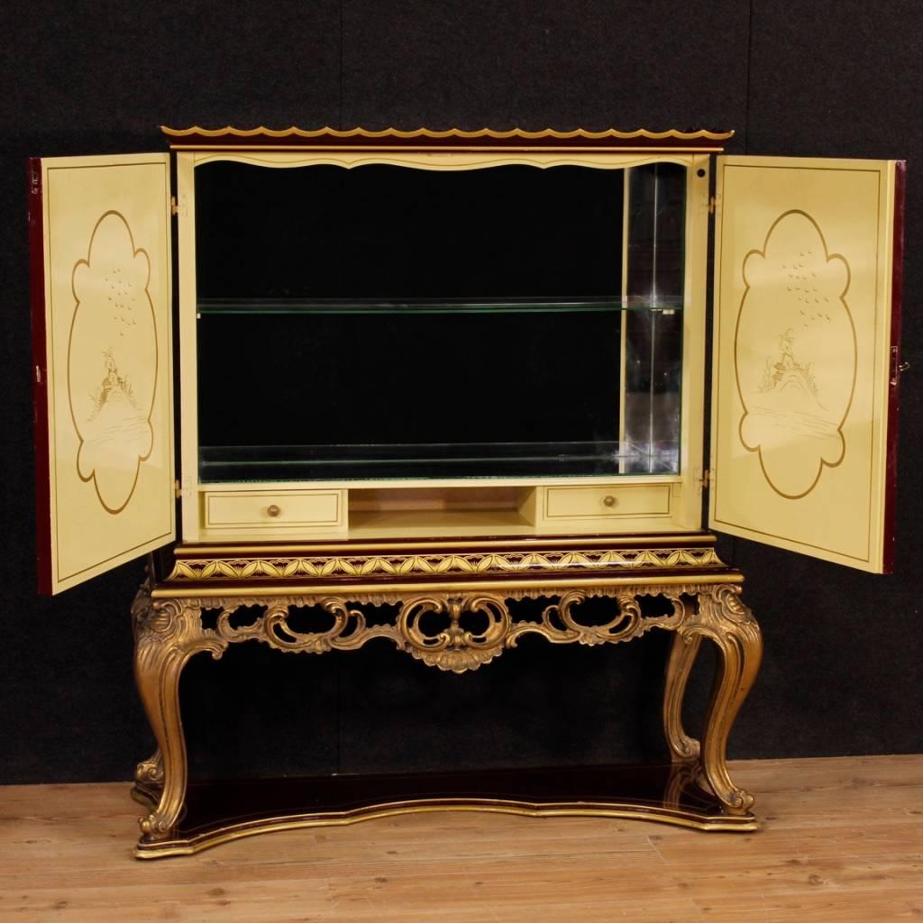 French Wet Bar in Lacquered and Gilt Chinoiserie Wood from 20th Century 8