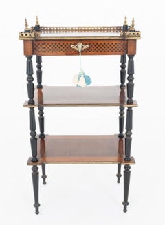 French Whatnot Bookshelf Side Table Antique 1900