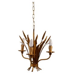 Vintage French Wheat Sheaf Pendant Lamp, 1970s