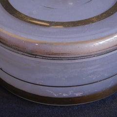 French White and Gold Opaline Glass Communion Wafer Box Container