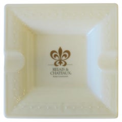 French White and Gold Porcelain Dish or Ashtray