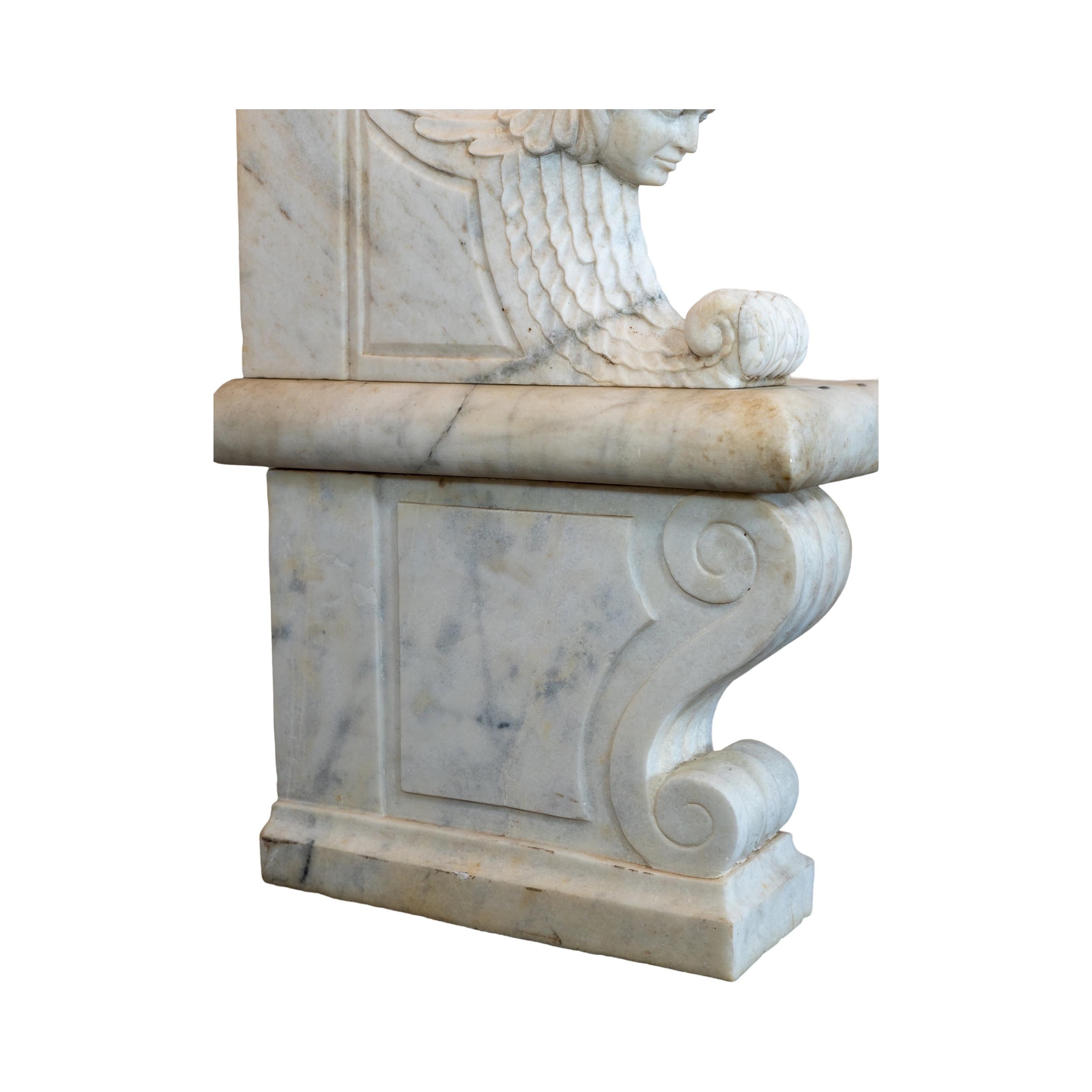 French White Carrara Marble Bench 5