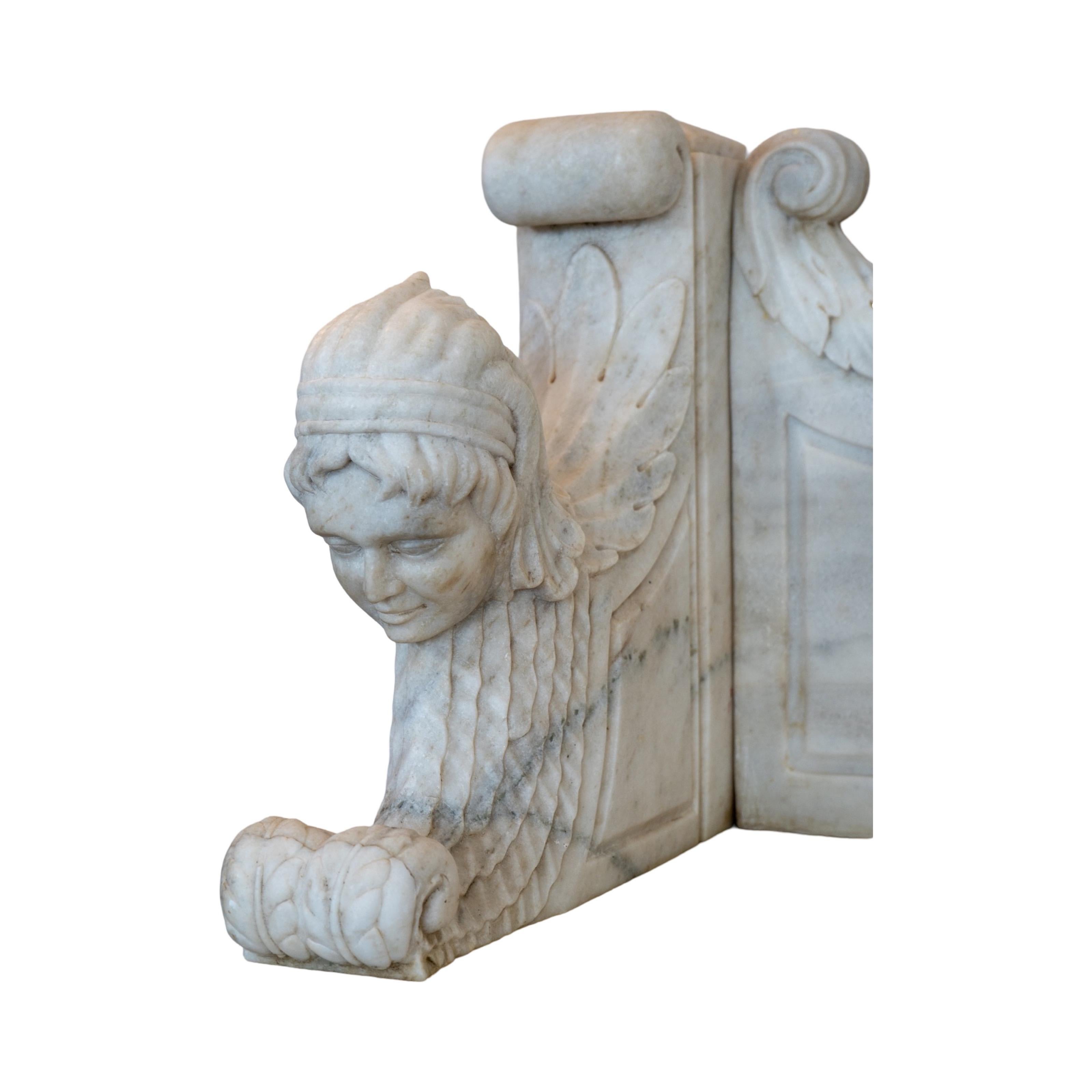 French White Carrara Marble Bench 7