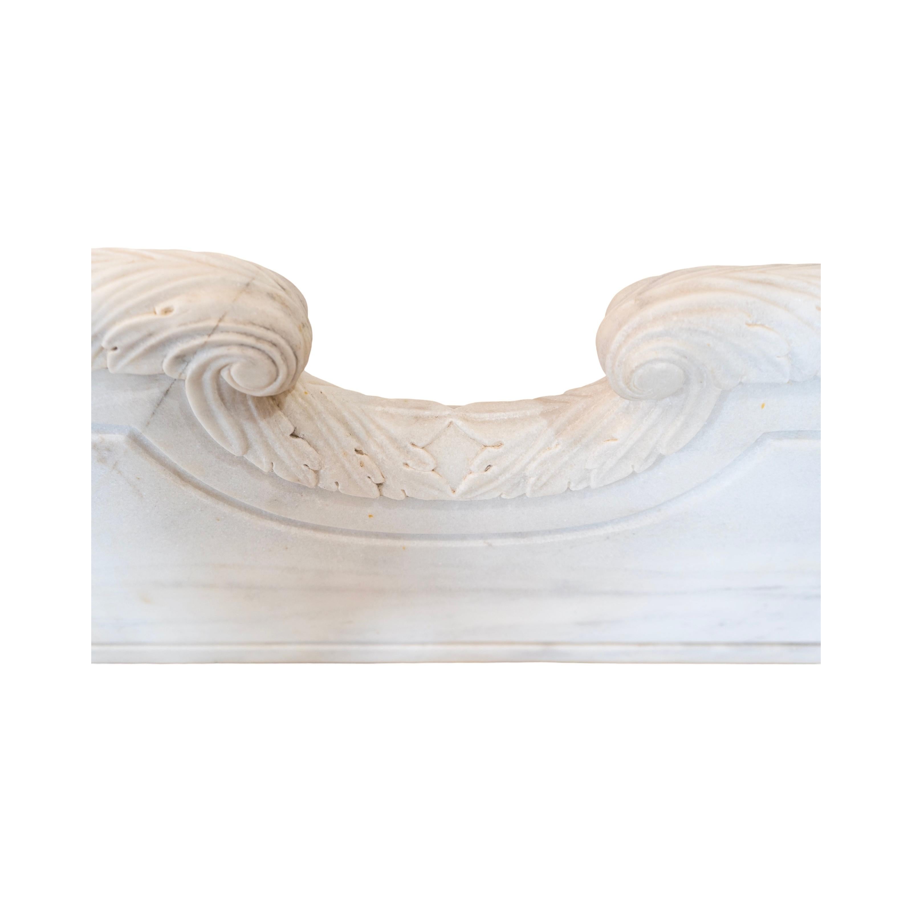 French White Carrara Marble Bench 12