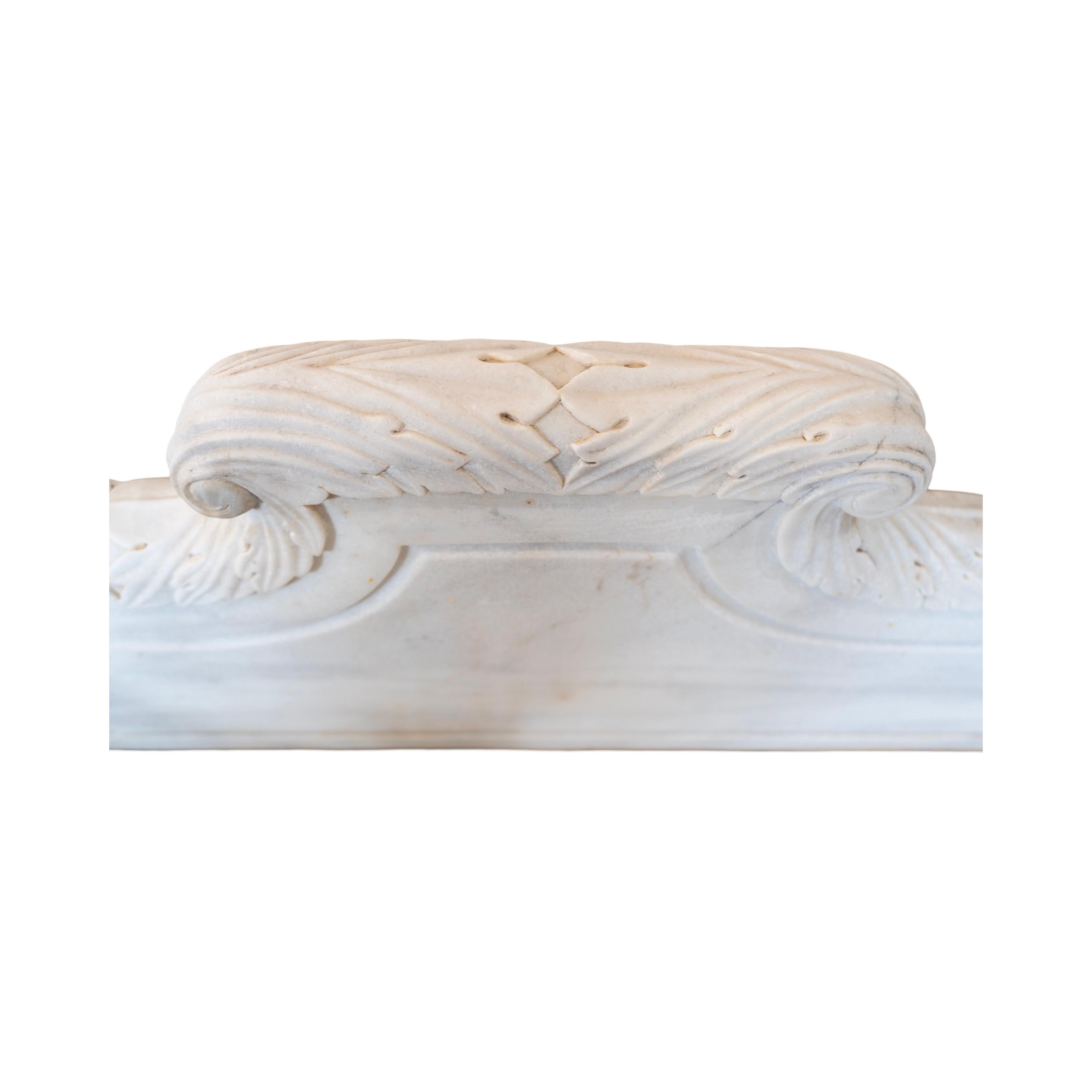 French White Carrara Marble Bench 13