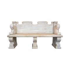 Panchina francese in marmo bianco di Carrara