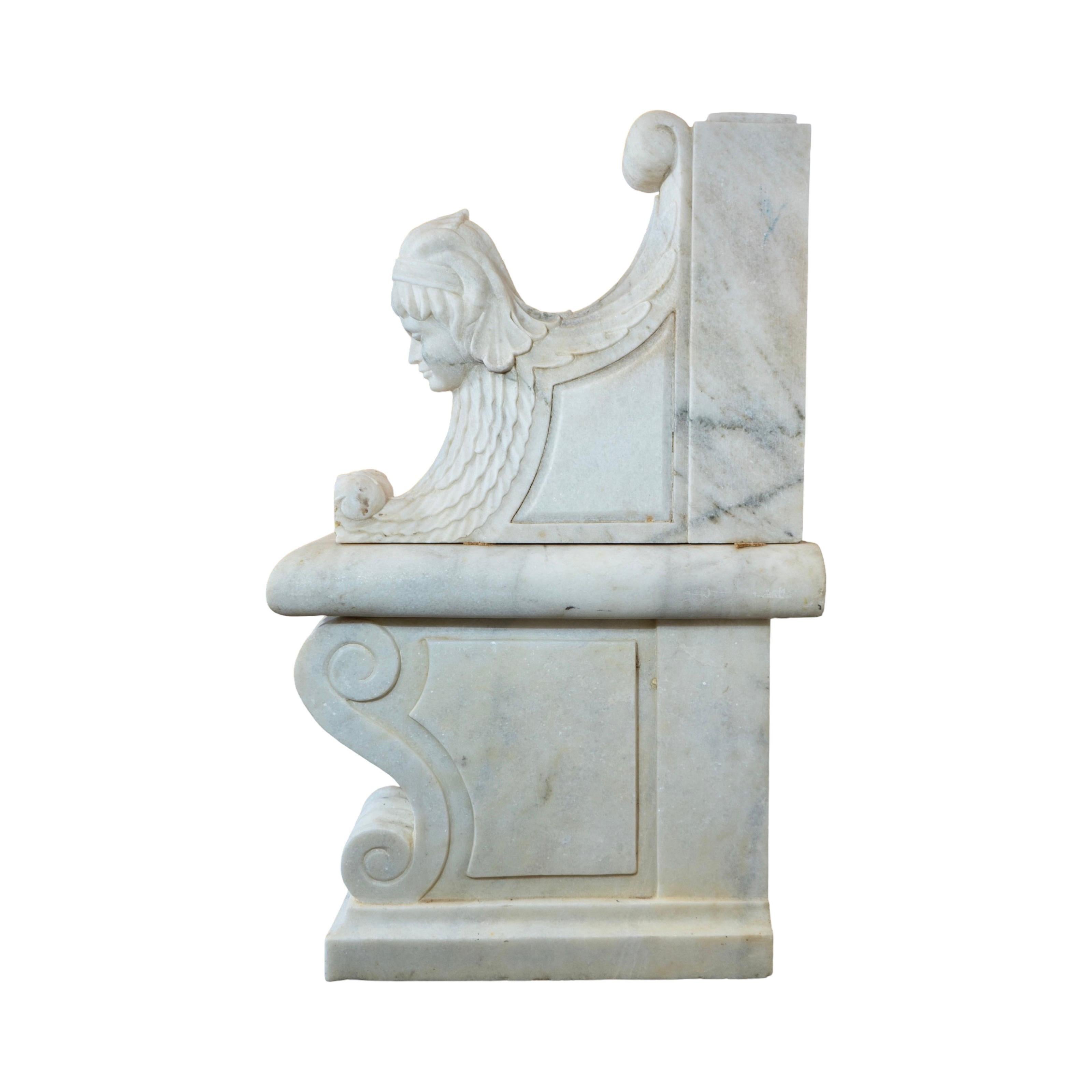 French White Carrara Marble Bench 2