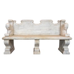 French White Carrara Marble Bench