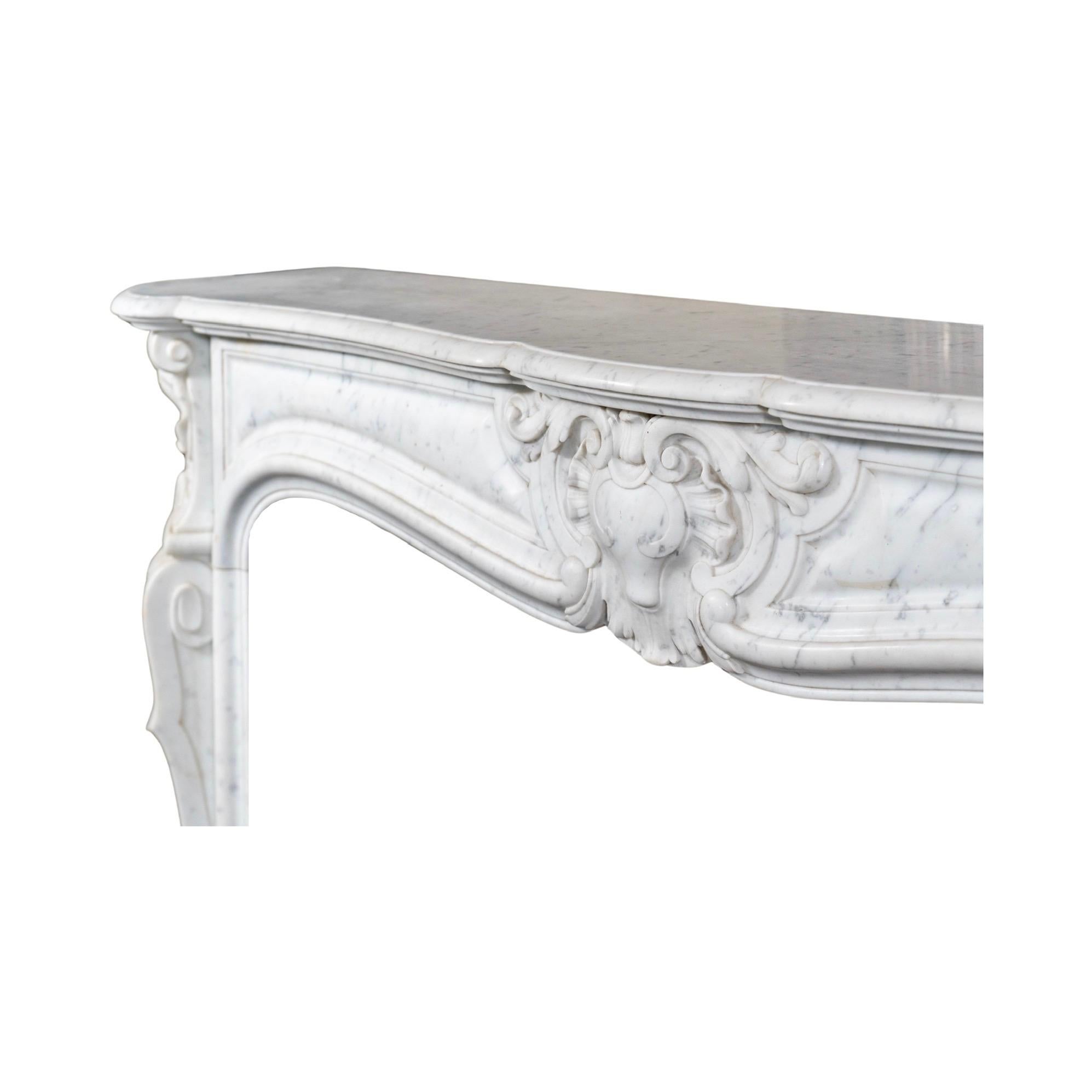 French White Carrara Marble Mantel For Sale 8