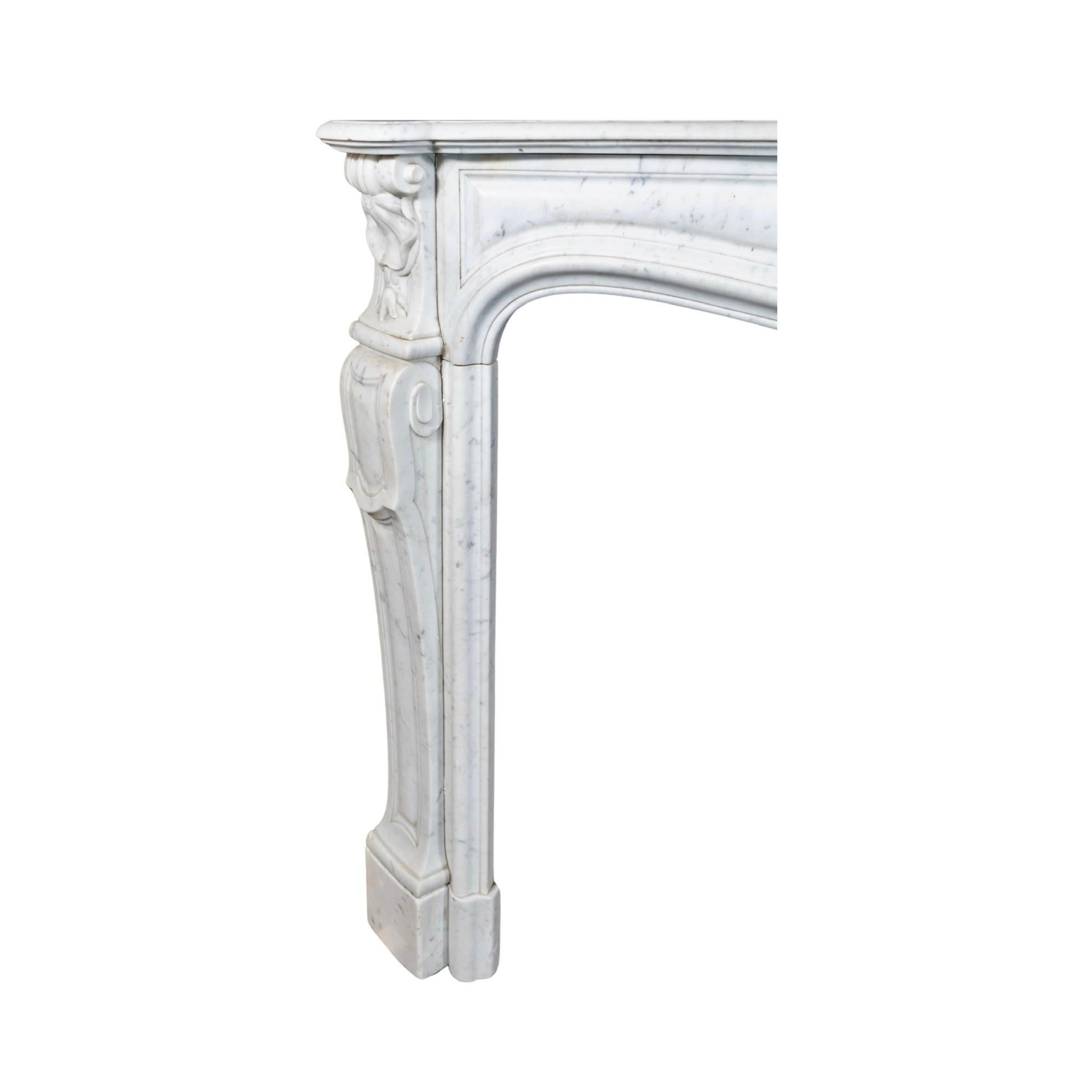 French White Carrara Marble Mantel For Sale 10