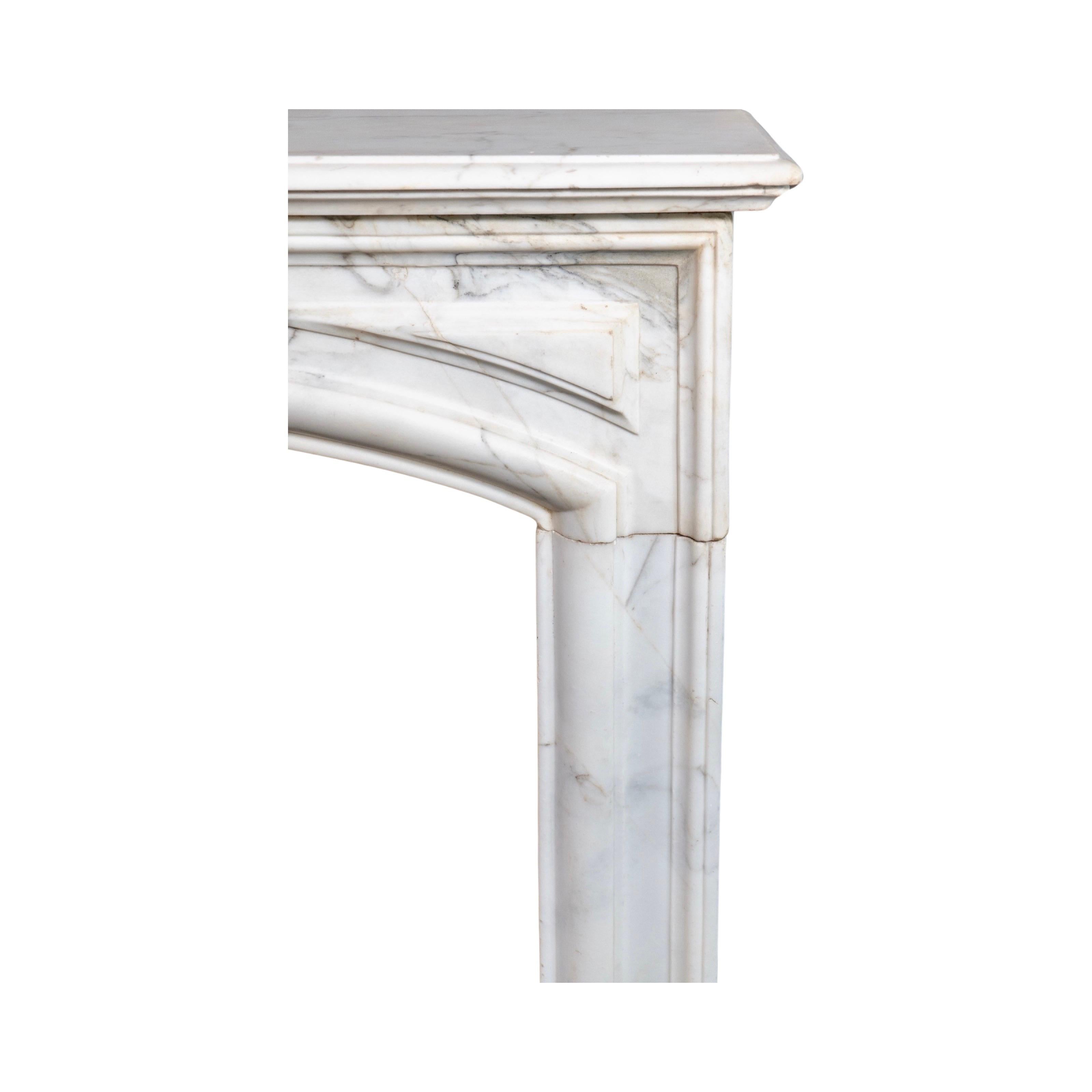 French White Carrara Marble Mantel For Sale 3