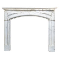 Antique French White Carrara Marble Mantel