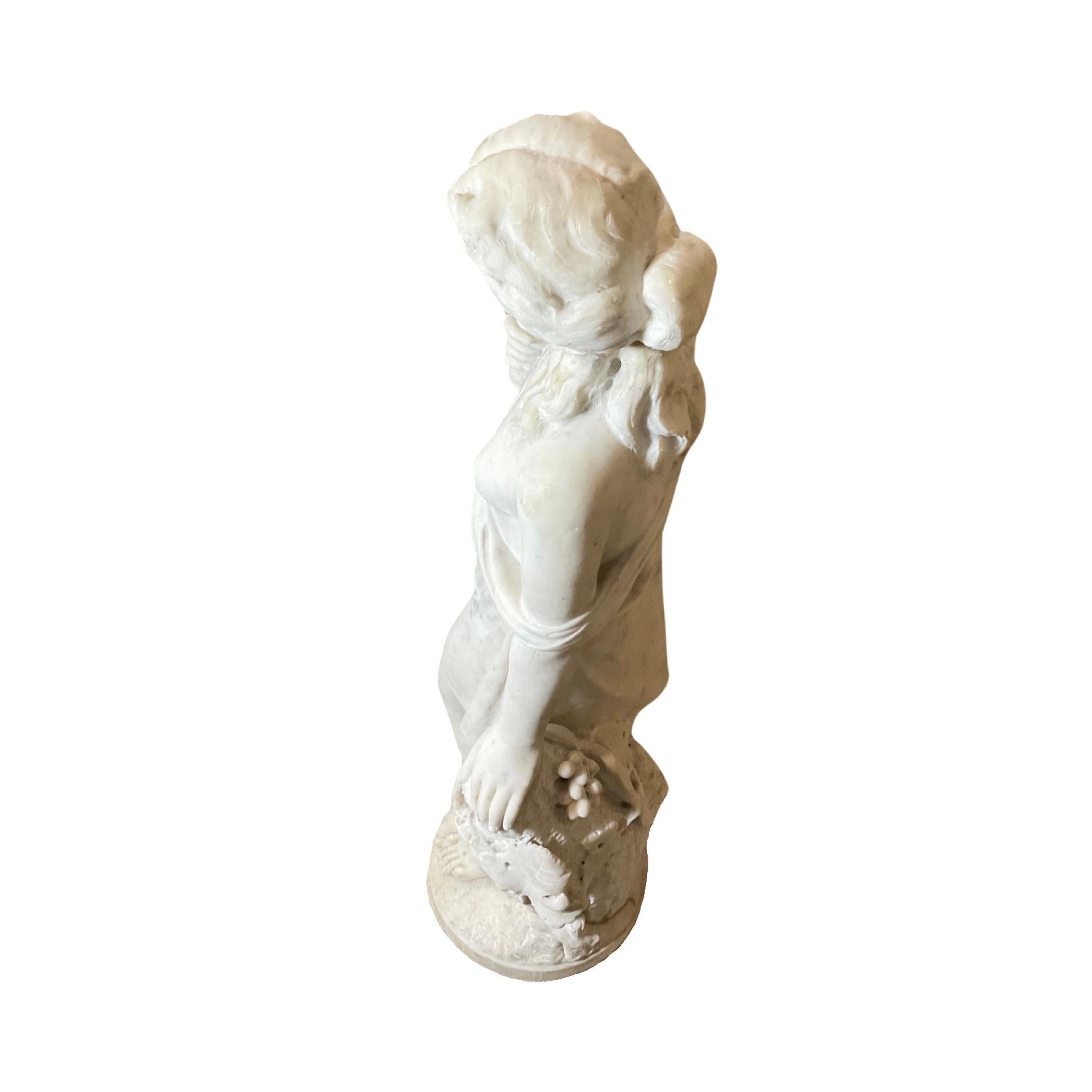 18th Century French White Carrara Marble Sculpture For Sale