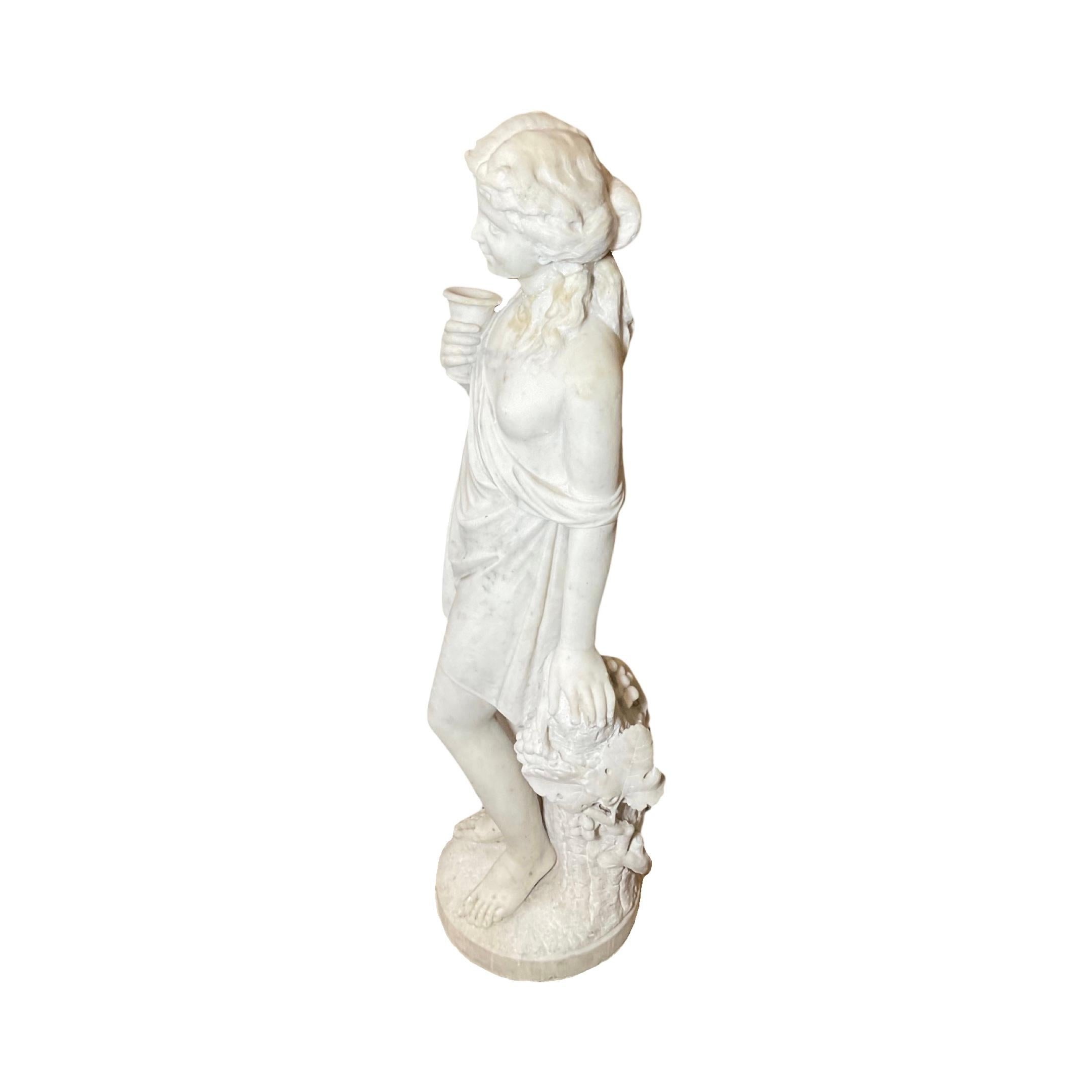 French White Carrara Marble Sculpture For Sale 1