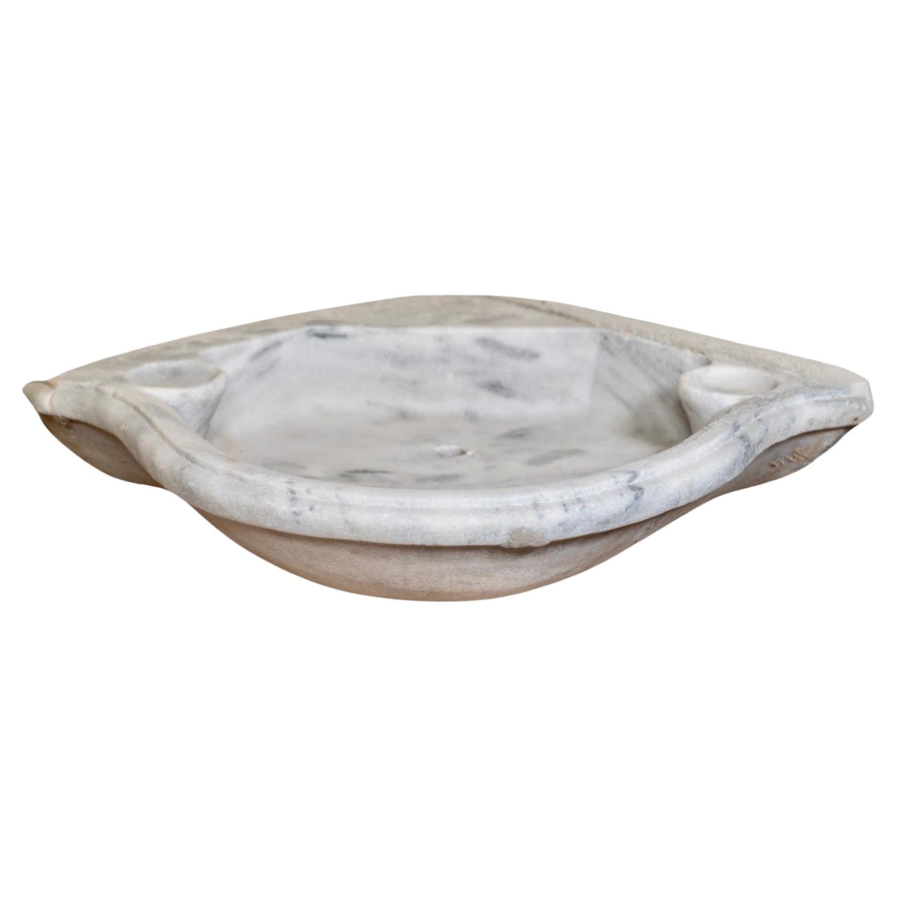 French White Carrara Marble Sink For Sale