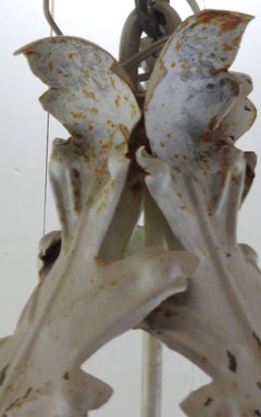 French White Cast Iron Lantern Chandelier