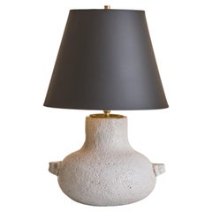 French White Ceramic Table Lamp, 1960s - 2 Available