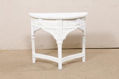 French White Demi-Lune Table in a Mid-East Revival Design, Early to Mid 20th C.