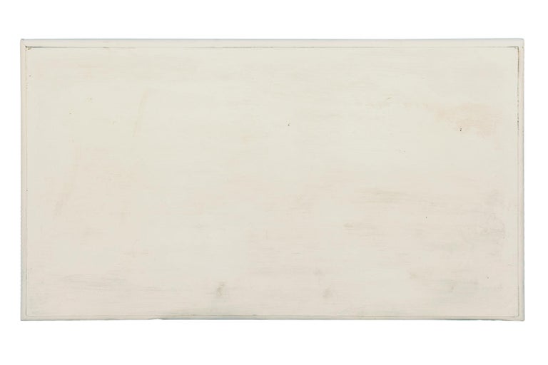 French White Desk with Original Ornate Hardware For Sale at 1stDibs