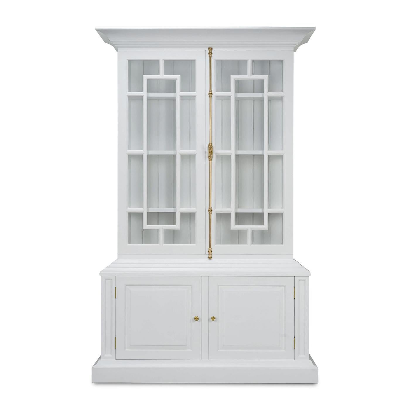 Country Vitrine française blanche en vente