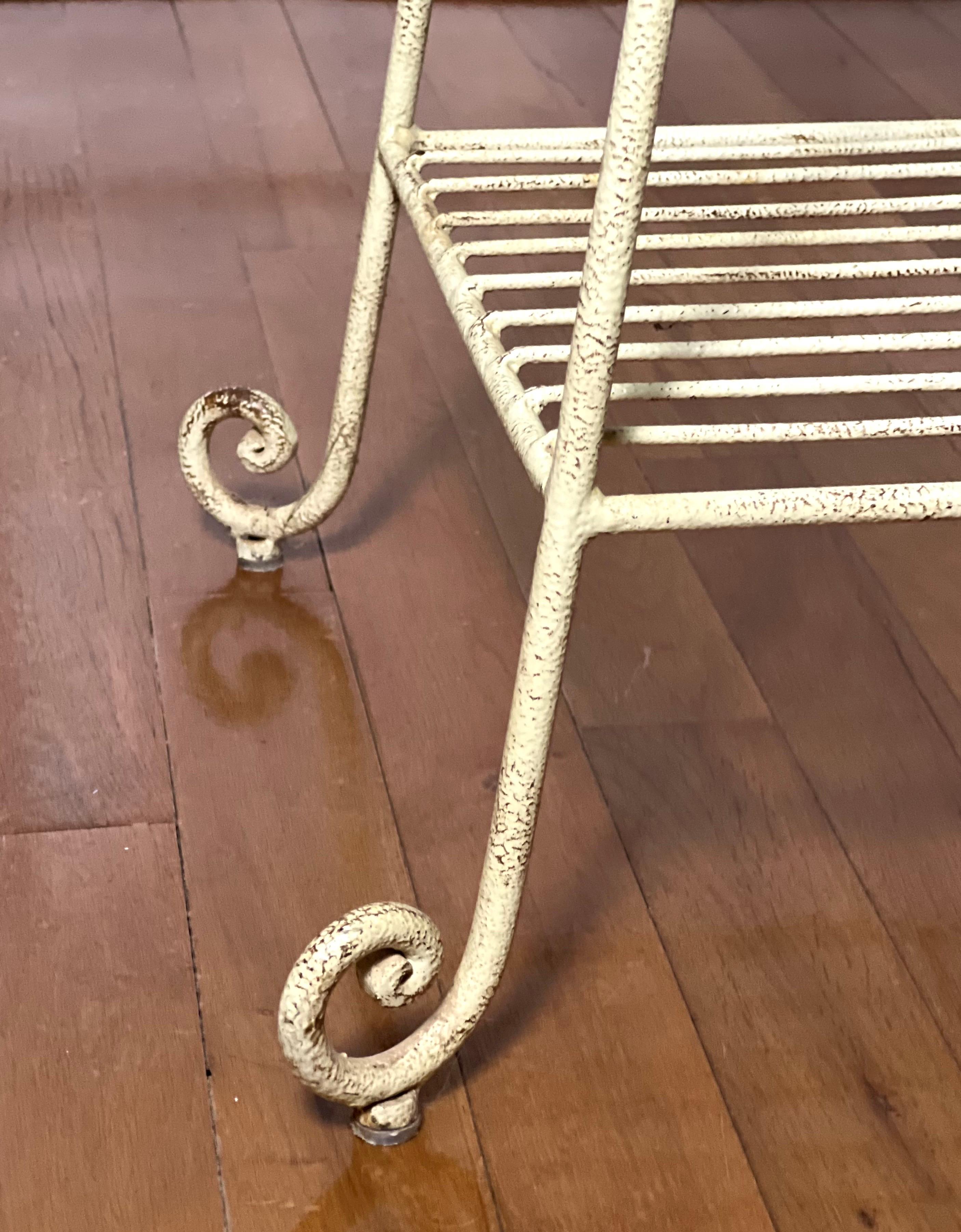French White Iron Jardiniere Plant Stand For Sale 5