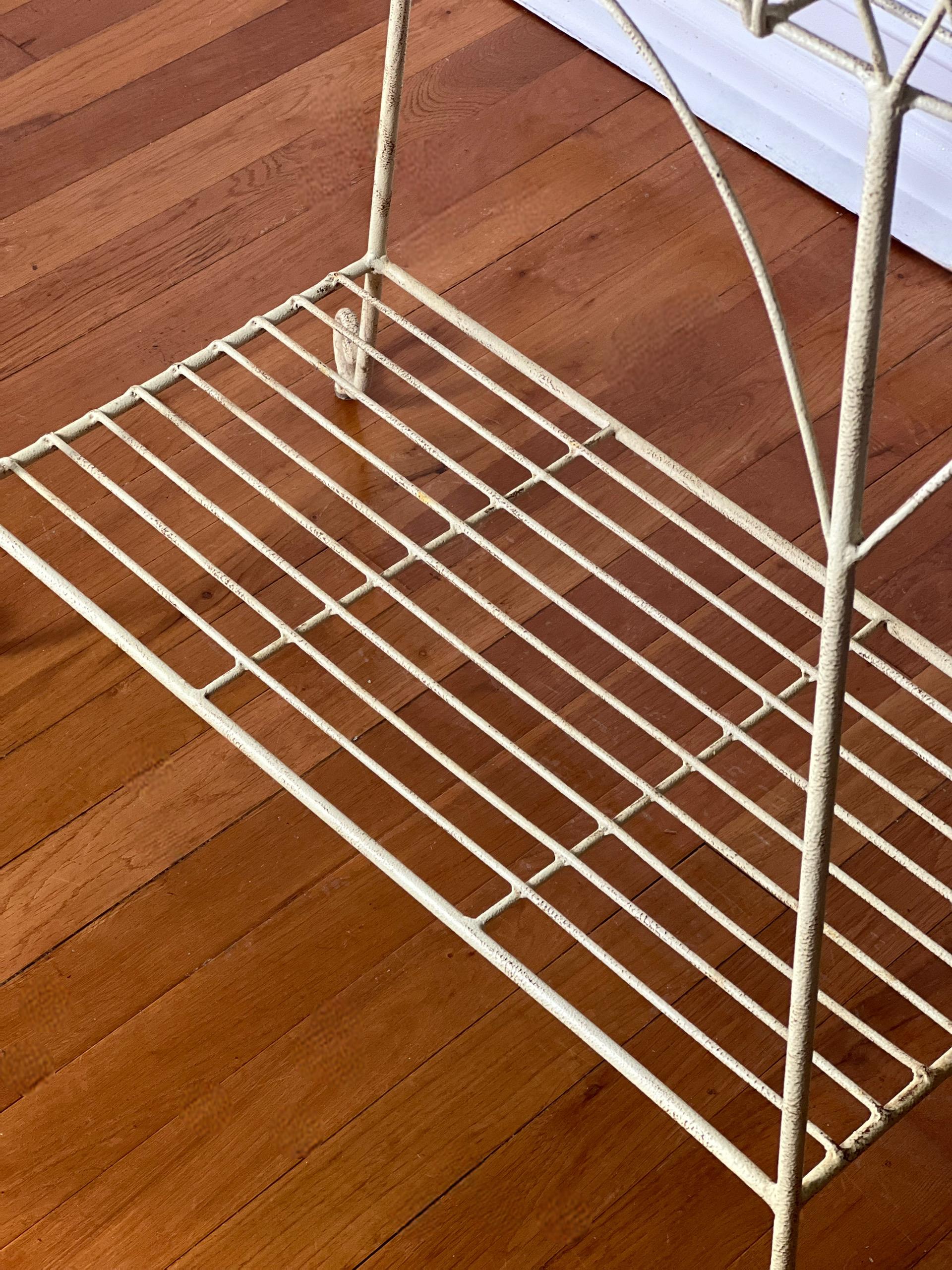 French White Iron Jardiniere Plant Stand For Sale 9