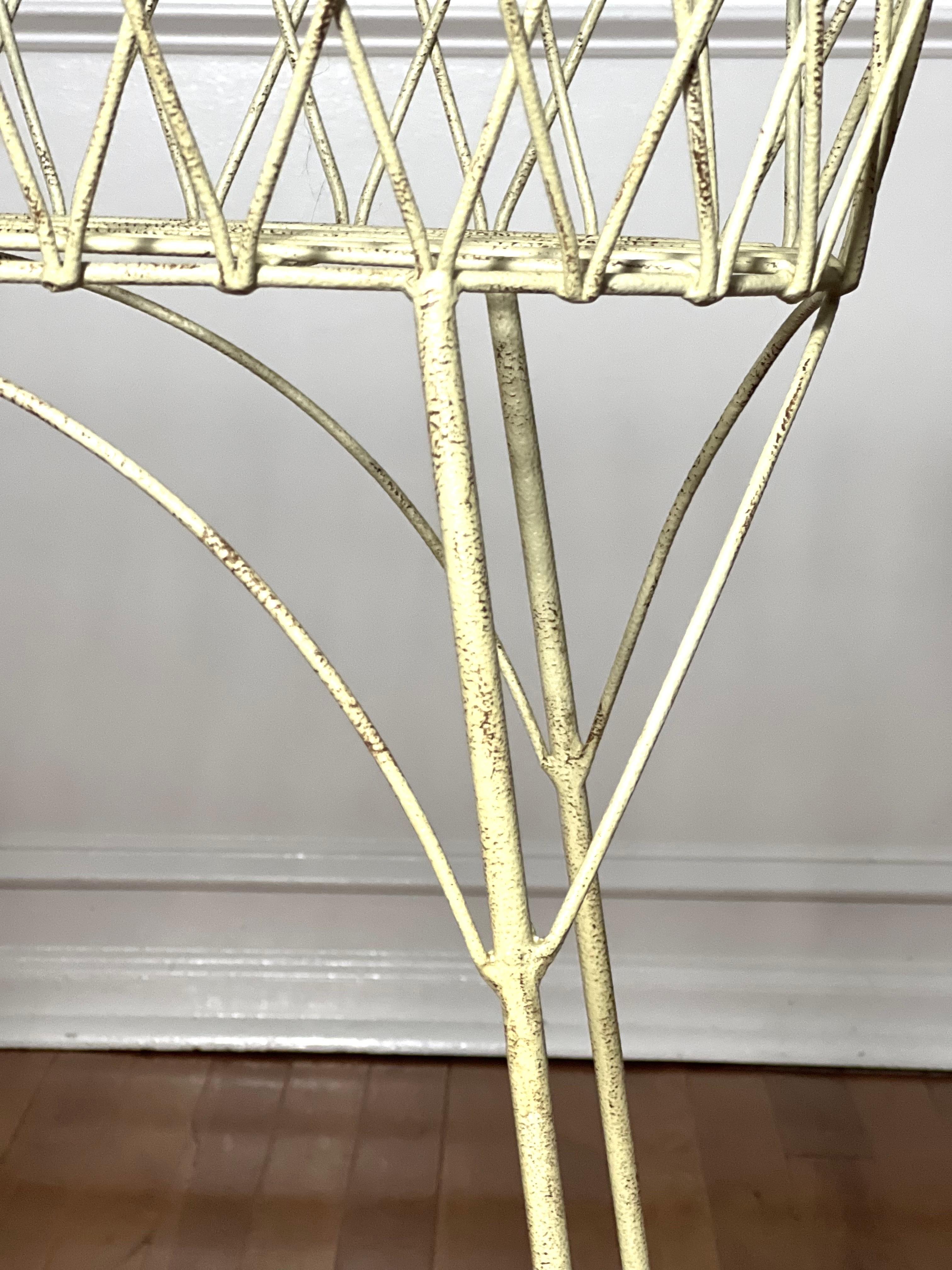 French White Iron Jardiniere Plant Stand For Sale 3