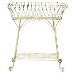 Portapiante Jardiniere francese in ferro bianco