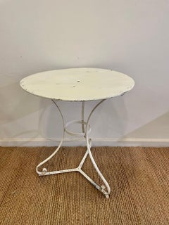 White French Iron Nightstand Table mid 20th