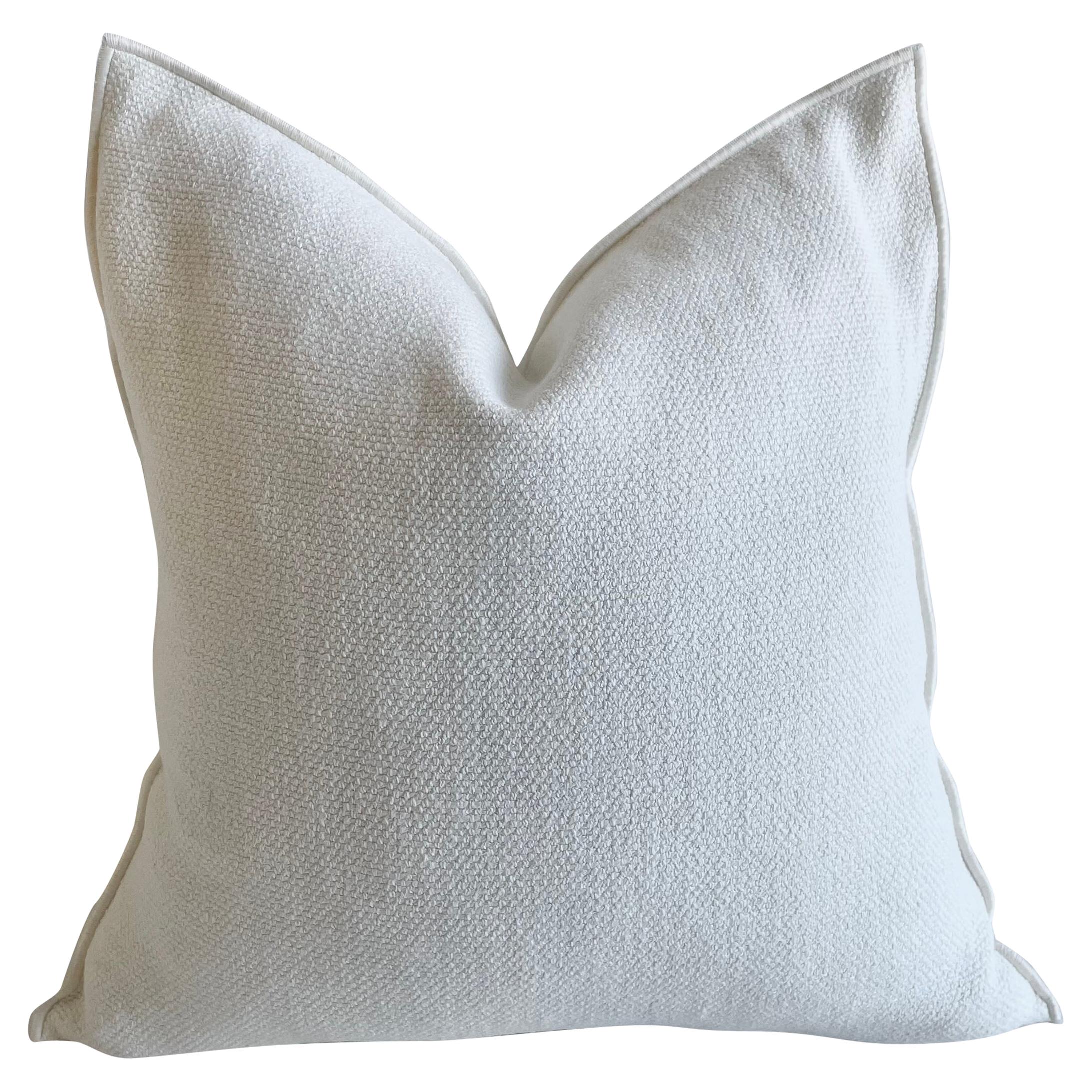 French White Linen Euro Pillow
