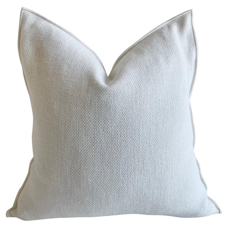 French White Linen Euro Pillow For Sale at 1stDibs