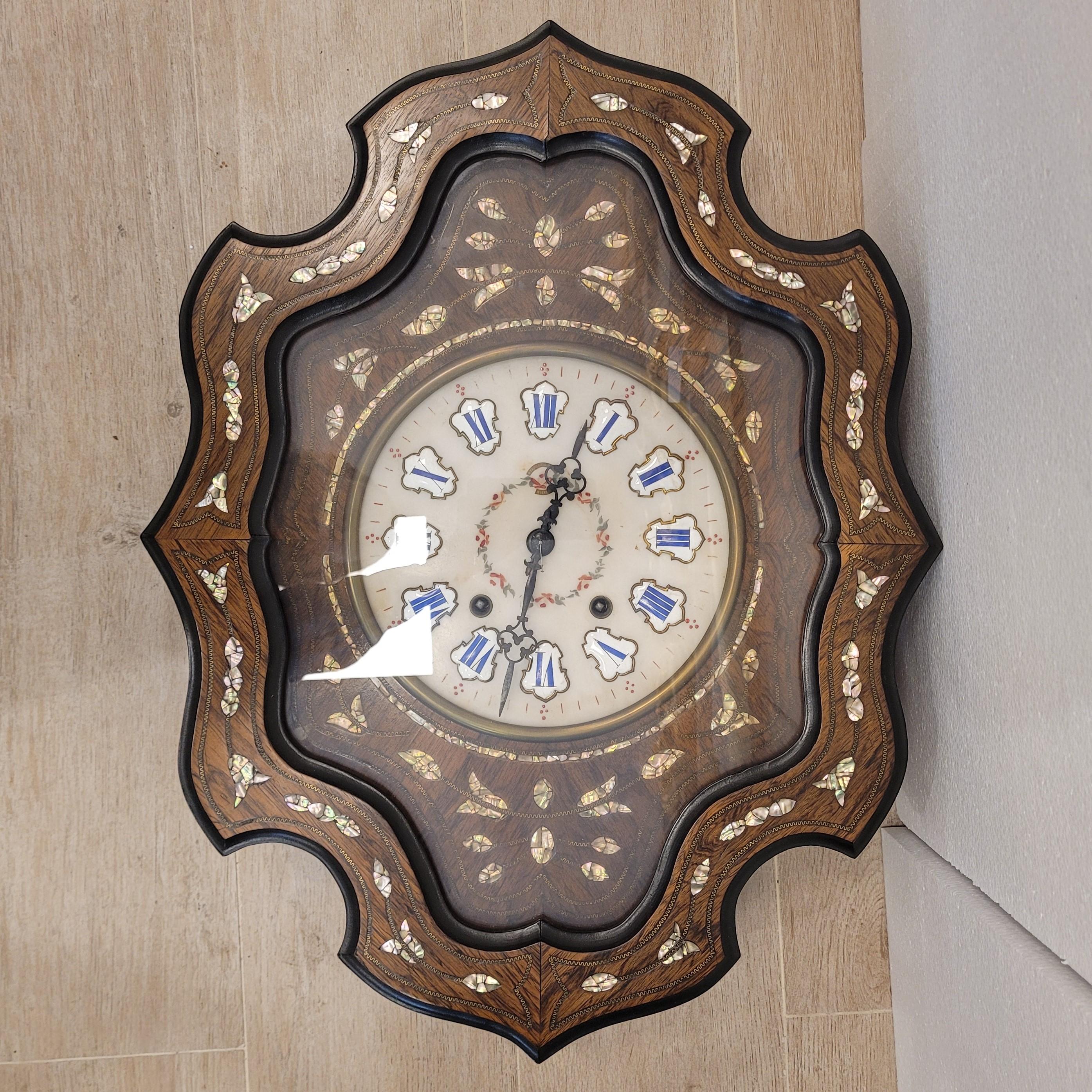 Napoleon III French white marble Buy eye  Watch  wood  Brass.París .Napoleón III