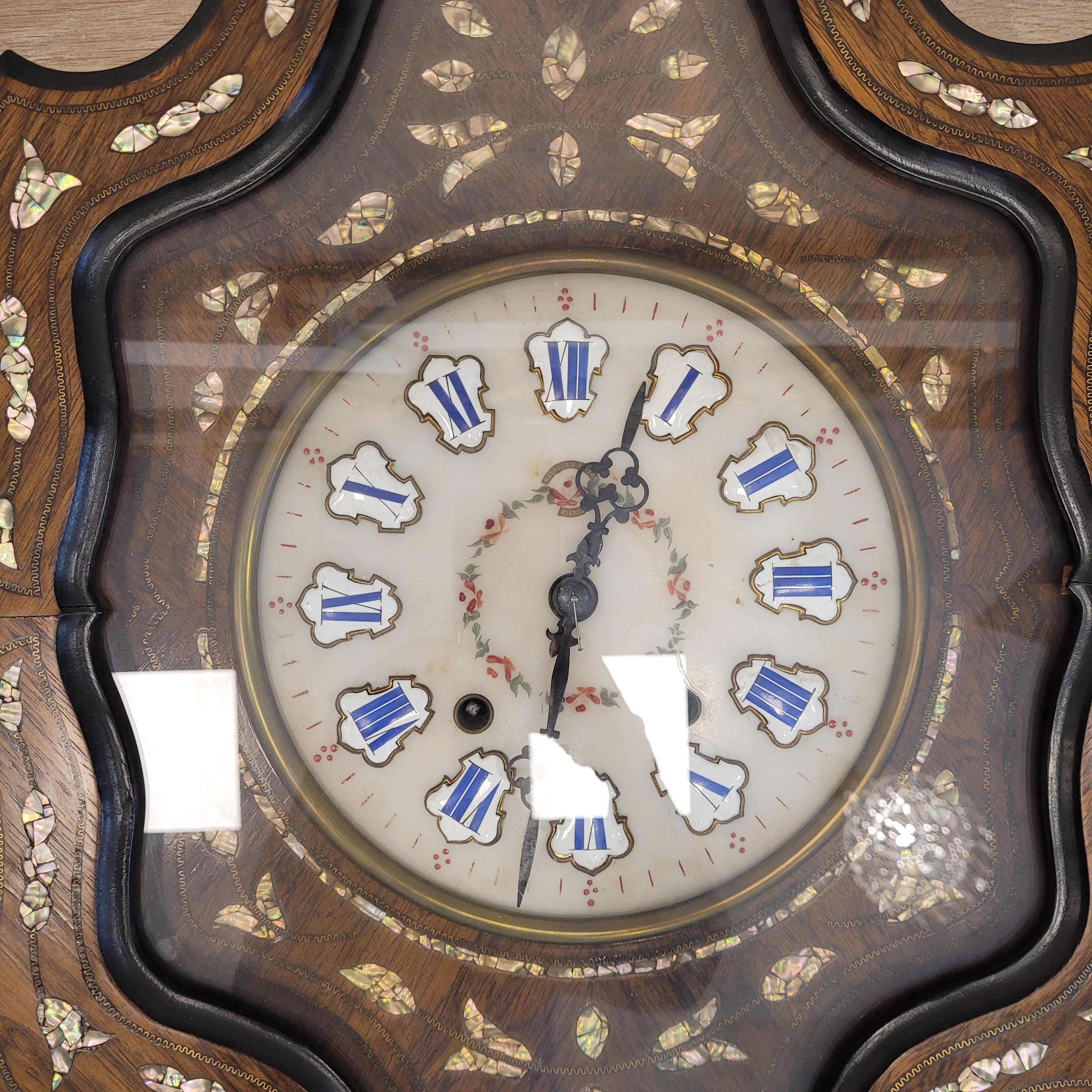 French white marble Buy eye  Watch  wood  Brass.París .Napoleón III 2