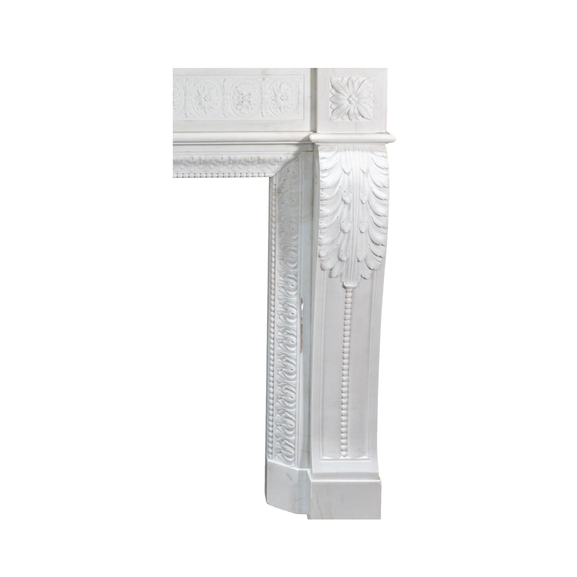 French White Marble Mantel For Sale 7